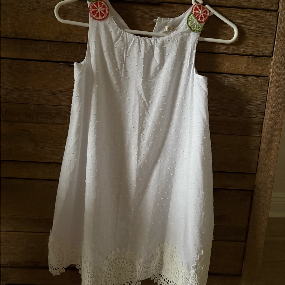 Cynthia Rowley White Sleeveless Dress with Embroidered Details